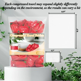 RAINFLOW 40PCS Compressed Towel Tablets - Travel Towel, Disposable Face Towels for Travel,Camping Towel, Disposable Washcloths for Adults Hiking Gear Individual Packaging Face Remove Makeup Wipes