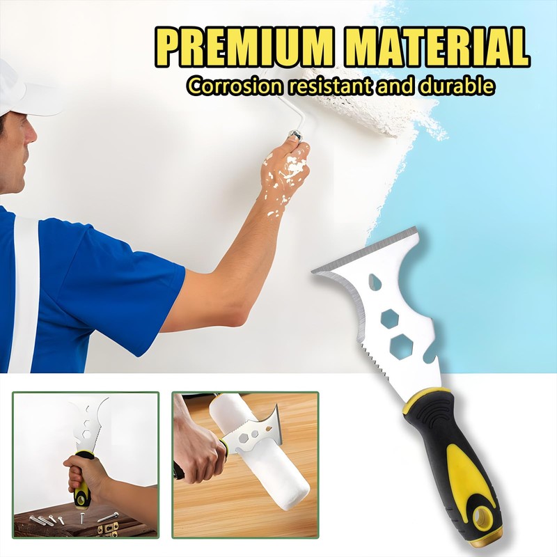 HAISHANG Scraper Tool, 15-in-1 Stainless Steel Painters Tool, Professional Multi