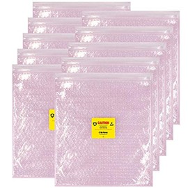 Anti Static Bubble Bags, Resealable Static Shielding Bag, Reusable for Sensitive Electronic Components (XX-Large Qty 10, Pink)