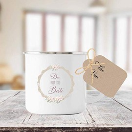 Manufaktur Liebevoll Mugs with [German Language] Printed Sayings and Gift Tags for Many Occasions / Gift Idea for Birthdays, Thank You and Christmas