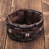 Zysta Punk Gothic Mens Genuine Leather Braided Bracelet Wristband Cuff