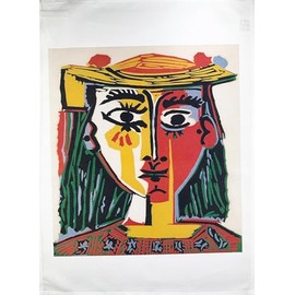 Half a Donkey Pablo Picasso Portrait of Marie-Theresa Walker large cotton tea towel