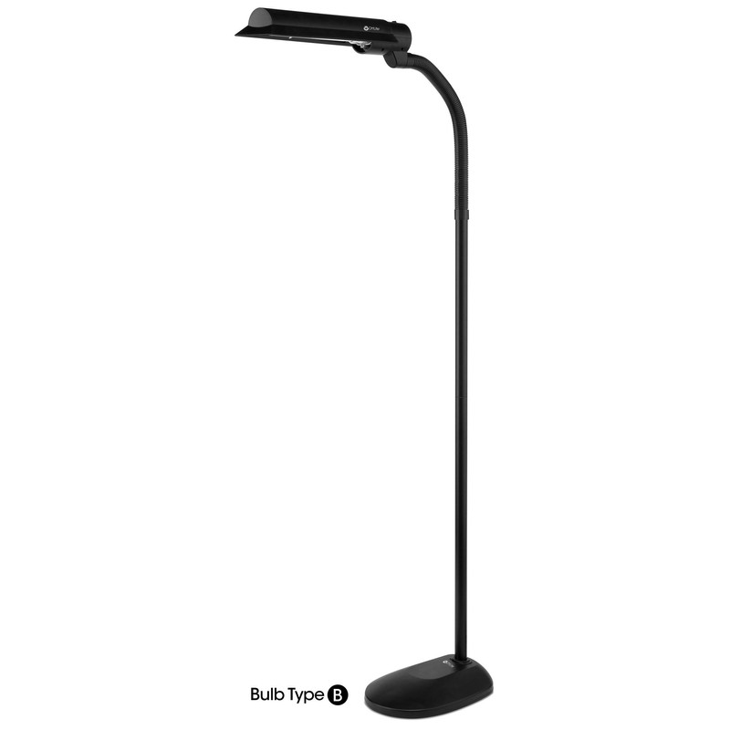 OttLite OttLite T81G5T Wing Shade VisionSaver 18-Watt, Black Floor Lamp