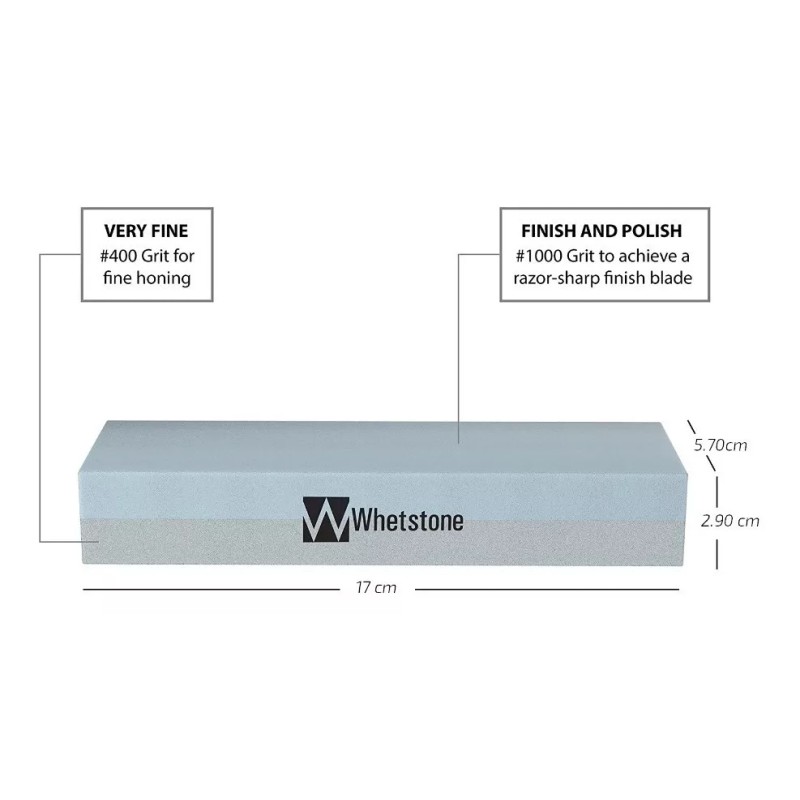 Whetstone Piedra Afilar Cuchillos Doble Grano Medio Y Extra Fino