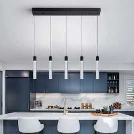 Voerqi Modern Pendant Lights 25W Kitchen Pendant Lighting 3 Color Dimmable LED Pendant Light 3000K 4000K 6000K Hanging Light Fixtures for Dining Room,…