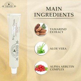 Extracto orgánico de tamarindo, crema iluminadora de la piel - 1.7 fl oz / 50 ml - Crema para manchas oscuras en las manos,