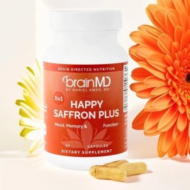 Unbranded Happy Saffron Plus - 90 Vegan Capsules with Saffron Extract, Curcumin & Zinc for