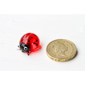 redchocol8(R Tiny Mini Glass Ladybirds Red Quality Mini Small Gloss Deco Pot Ornament Garden Ladybug Terrariums