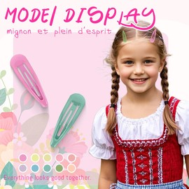 Pack of 30 Girls' Hair Clips, 4.8 cm Hair Clips, Children's Hair Clip with Box, Snap Hair Clips, Girls Hair Clip (Colour)