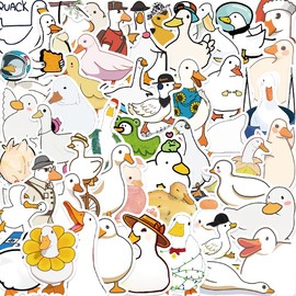 50 PCS Stickers for Duck Water Bottle|Vinyl Waterproof Sticker for Laptop Skateboard Phone Car Decals for Adults Decor (Cartoon Duck Stickers)