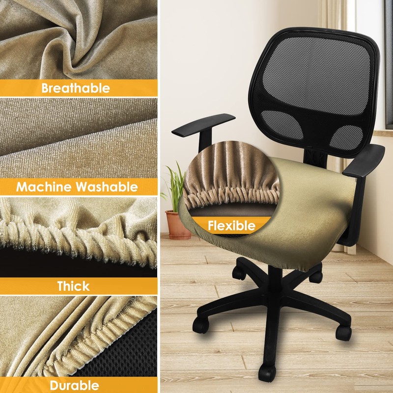 Yikko Velvet Seat Cushion Covers for 15-19 Inch Office Computer