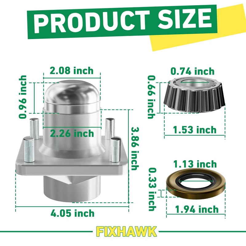 FIXHAWK Club Car DS Hub Kit,Club Car Front Wheel Hub