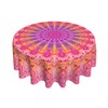 FREEHOTU Mandala Flower Round Tablecloth Thicken Desk Cloth Washable Table