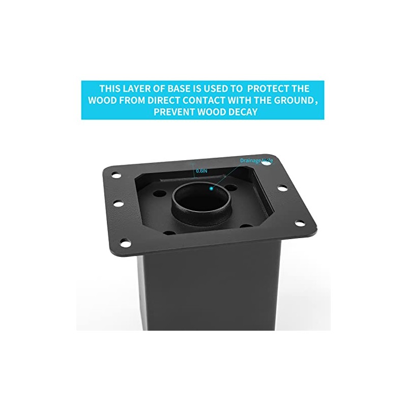 4x4 Post Base 4 Pcs, (Inner Size 3.6x3.6) Post Anchors,