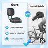Fenjidrop Bike Seat with Backrest, Oversized Bike Seat, Extra Wide