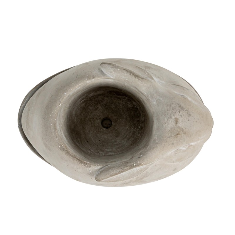 Creative Co-Op Cement Rabbit Planter with Saucer (Set of 2