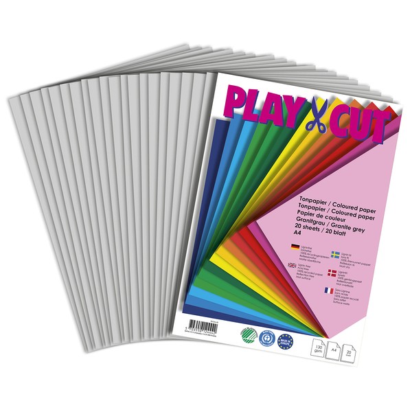 PLAY-CUT Coloured Paper A4 Granite Grey (130 g/m²) | 20