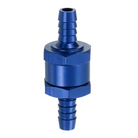 sourcing map 8mm (5/16") Fuel Check Valve, Non-Return One Way Check Valve, Aluminum Alloy Control Accessories for Petrol, Diesel, Gas, Oil, Air, Water, Blue