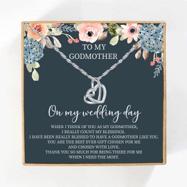 Mugart To my godmother on my wedding day gifts godmother Wedding Gift from Bride and Groom wedding day gift for godmother, gift for godmother necklace Thank You Gift