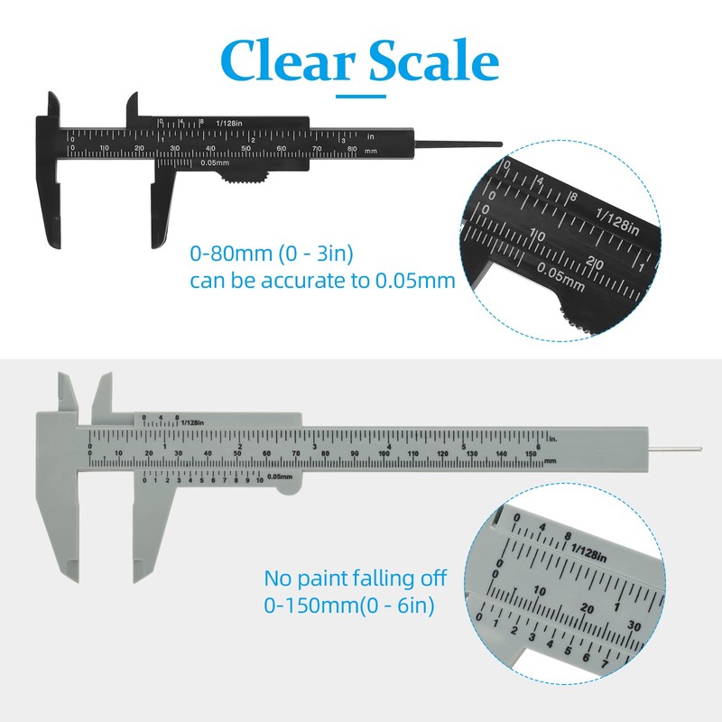 ATOMUS 1pc Large Vernier Calipers 8pcs Mini Vernier Calipers Vernier
