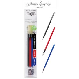 lfbtrf30ef LFBTRF30EF 3C FriXion Ball for Slim Frixion Ball 0.02 inch (0.5 mm) Extra Fine Lead, Black, Red, Blue, 1 Each, Jasmine Symphony Index Card