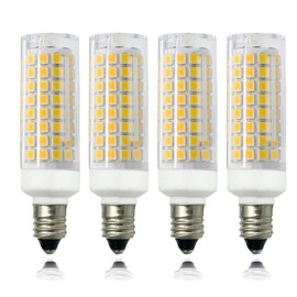HXWY E12 LED Bulb 7W Equivalent to 75W Halogen, Dimmable 120V 730LM Candelabra Base T3/T4 Light Bulbs for Ceiling Fan, Chandelier Lighting Warm White 3000K (Pack of 4)