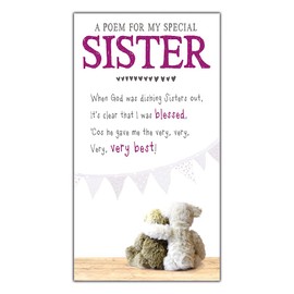 Blessed Greetings Cards Sister Birthday Card, Birthday Card for Sister, Sweet Birthday Card Sister, Two Bears Sister Birthday