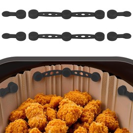 AOOTE Air Fryer Magnet Silikon Schnalle Set, Luftfritteusen Backpapier Befestigungsschnalle, Zum Festhalten von Luftfritteusen-Pergamentpapier, Küchenwerkzeuge Zum Kochen Und Backen