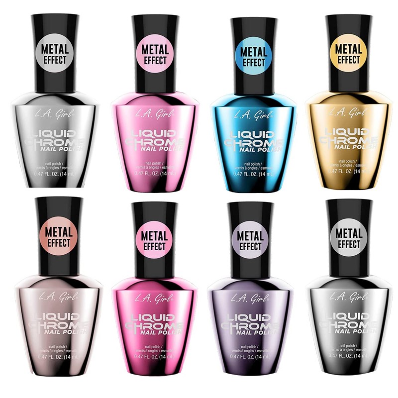 L.A.girl Liquid Chrome Nail Polish 0.47 FL OZ- 8 Colors