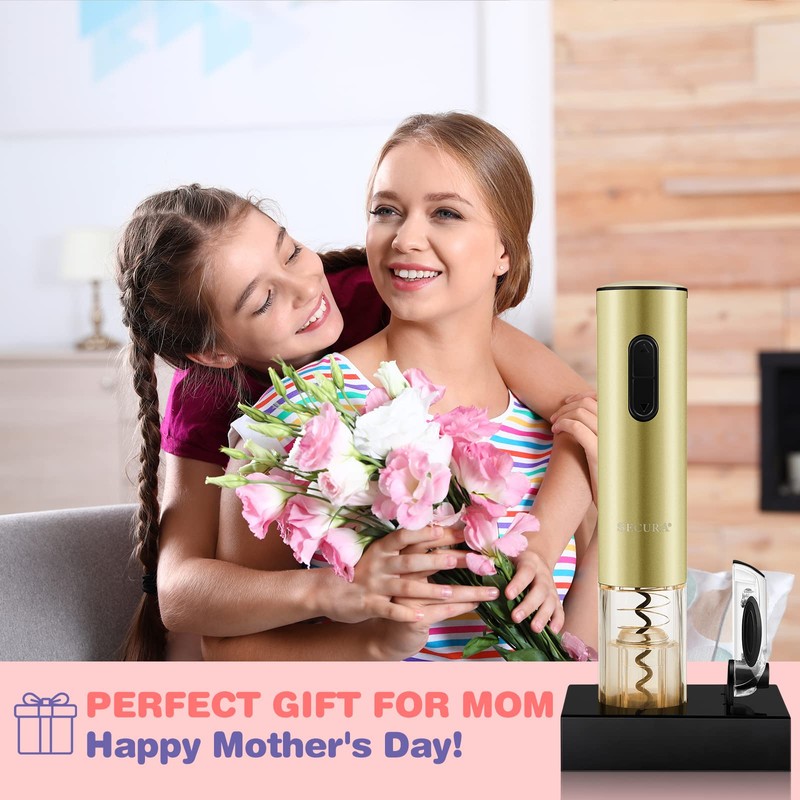 Secura Electric Wine Opener, Automatic Bottle Corkscrew Opener with Foil