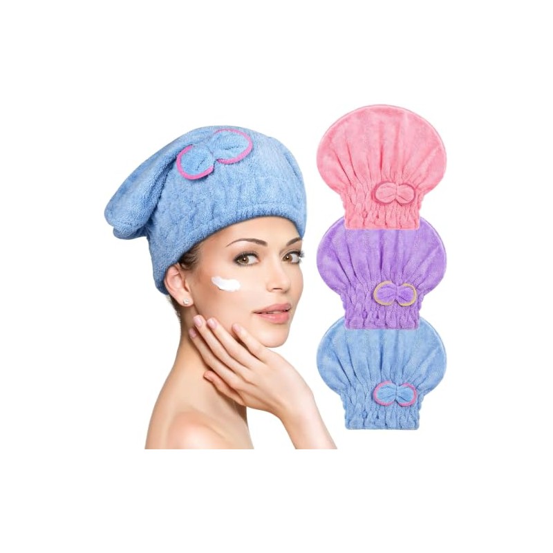 3 Toalla De Microfibra para El Cabello,para Mujeres Y Niños