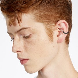 Spiked Earrings Ear Cuffs Sterling Silver Black Spike Clip on Earrings Non Piercing Cartilage Earrings Punk Jewelry for Women