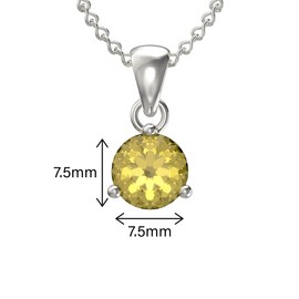Aeon Jewellery Birthstone Necklace - November Yellow Topaz | 925 Sterling Silver & Cubic Zirconia | Polishing Cloth Included | Jewellery Gifts