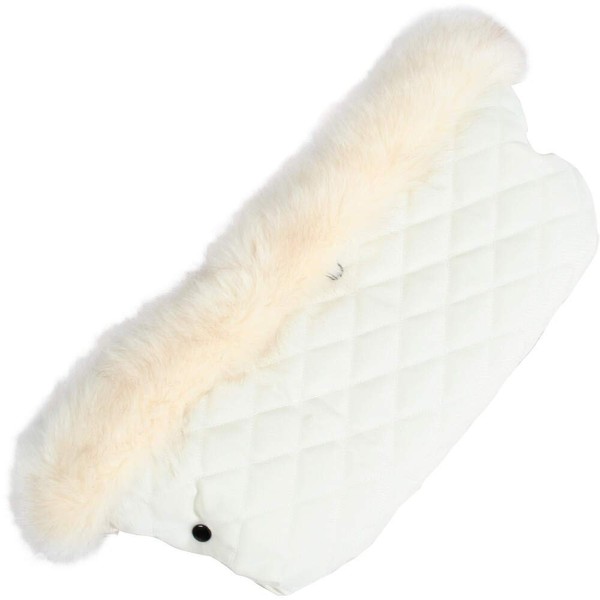 My Babiie Cream Fur Trimmed Pushchair Handmuff, Luxurious Faux Fur, Press-Stud Fasteners, Quick and Easy to Attach/Detach, Quilted Stitching, Cosy Fleece Lining (Cream)