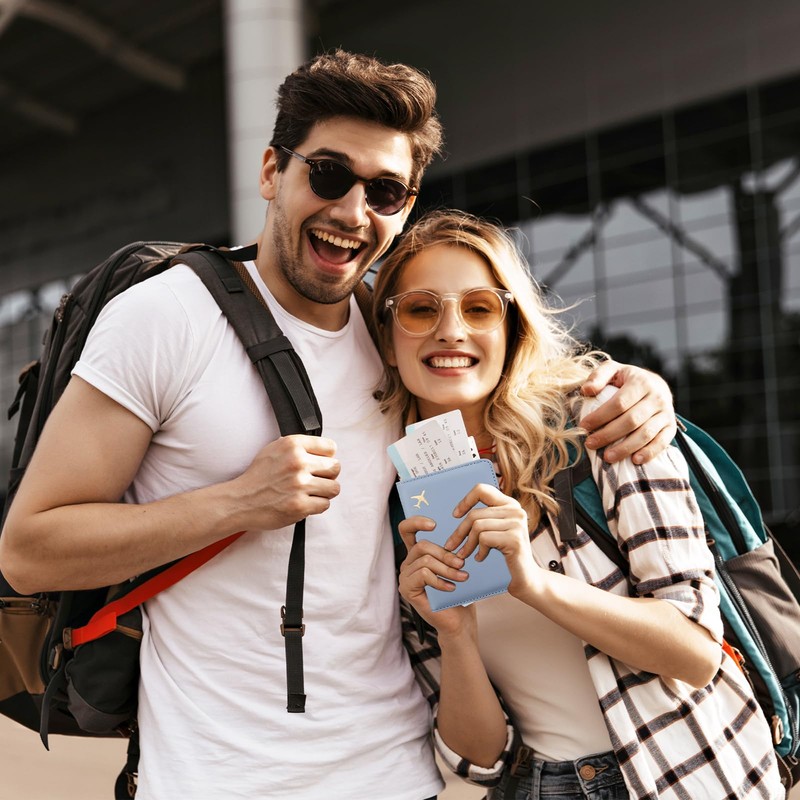 GOAUS Passport Holder for Travel with AirTag Slot Cards Cash