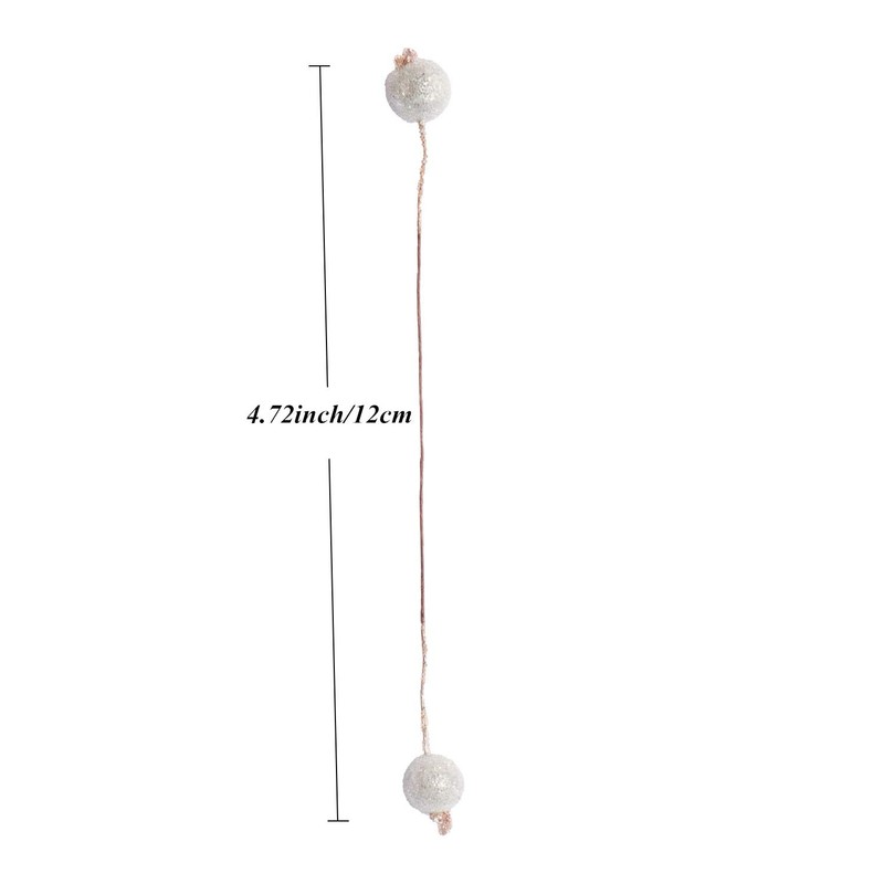 KKSTY 200 Pcs/100 Wired Berries Stems Artificial Frosted Berries Christmas