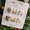 White Gold Christmas Nail Tips - Oval / 화이트 골드