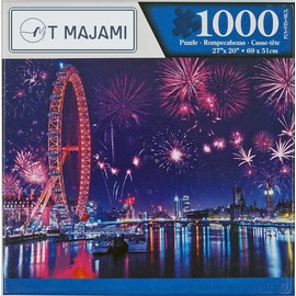 Puzzle 1000 Pieces London Eye 69 x 51 cm Fireworks Ferris Wheel New Year New Year's Eve Brain Training Jigsaw