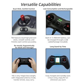 Radiolink T8S 8 Channels 2.4GHz RC Transmitter and Receiver R8EF RX, Remote and Controller Built-in Rechargeable Battery for Quad/Airplane/Car/Boat and More (Mode 2 Left Hand)