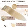 TESS Clip in Hair Extensions Real Human Hair Blonde Remy