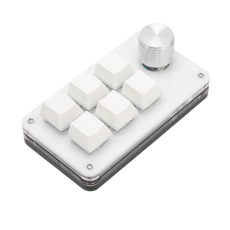 6 Key One Handed Mechanical Keyboard with Knob Wired Plug
