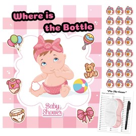 Pin The Pacifier on The Baby Game Baby Shower Games, Funny Baby Shower Games Activities Party Games Supplies Favors for Adults Girl Boy