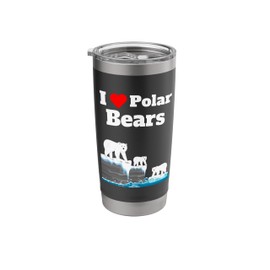 I love Polar Bears quote ice bears family Sea cliff Ice floe Stainless Steel Insulated Tumbler