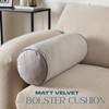OHS Round Cushion Support Matte Velvet Bolster Cushion, Soft Comfy