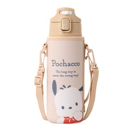 Sanrio 095672 Stainless Steel Bottle with Cover, For Kids, Cold Insulation, Capacity: 16.5 fl oz (470 ml), Includes Name Space, One-touch Open, Direct Drinking