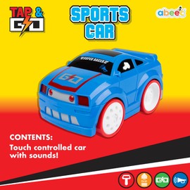 abeec Tap & Go Sports Car - Blue Touch-Controlled Toy for Toddlers Aged 3 Years and Up with Fun Sounds for Kids and Boys Who Love Interactive Play Vehicles