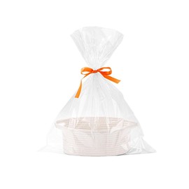 Eyands White Small Baskets for Gifts Empty, Woven Gift Basket with Bag and Ribbon, Cotton Rope Kids Dog Cat Toy Bin Box, Cute Baby Nursery Organizer, Decorative Storage with Handles