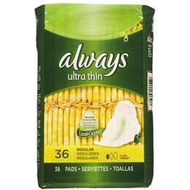 Always Ultra Thin Regular Pads with Wings, Unscented - 36 Count