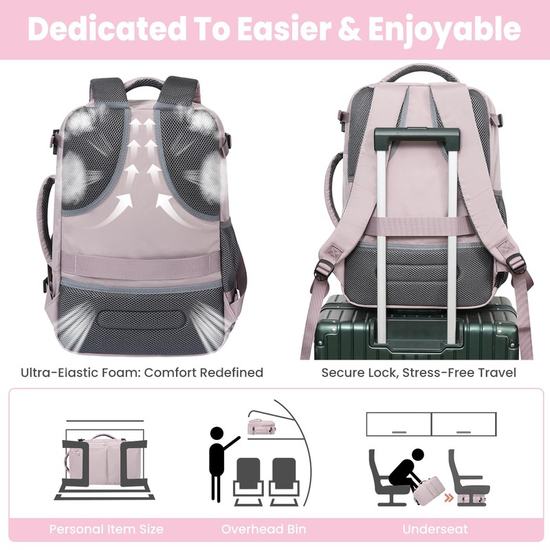 prezon 35L Travel Backpack | 180° All-Open Design | Multi-Pockets
