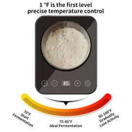 Professional Sourdough Starter Warmer, ±1°F Precision Control (70-100°F), Sourdough Warmer 12H Auto-On/Off Timer，Sourdough Warming Mat for Sourdough Heater Proofing